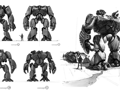 This is the MORAV giant robot concept design illustration that we created for the MORAV graphic novel, designed and created along with several other attached working projects in their entirety by Fonco Studios.