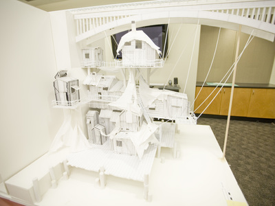 This card model set design mock up including laser cutting and 3D printing was for Disney's Christmas Carol.
