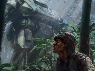 This MORAV Graphic novel cover art we designed depicts the MORAV Gen 1 Giant Robot sighting in the jungle.