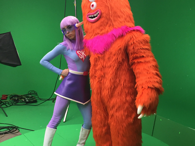 Here is a BTS shot of a commercial we worked on called Metro Manners for the Metro Los Angeles; featuring Anna Akana as SuperKind and ⁠Rude Dude creature in costumes designed and fabricated by Fonco and  Castle Corsetry.	