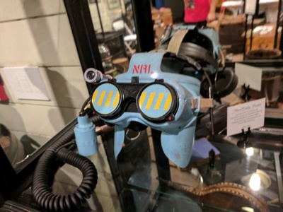 We designed and fabricated this 1950s retro industrial style VR helmet for the Niantic themed lobby in San Francisco. 	