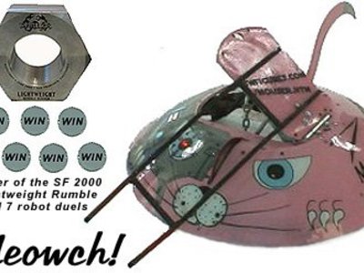 We designed and fabricated this Mouse Mecca-Catbot that was used in competition for the BattleBots series on Comedy Central. 	